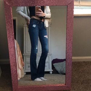 Bull head flare jeans
